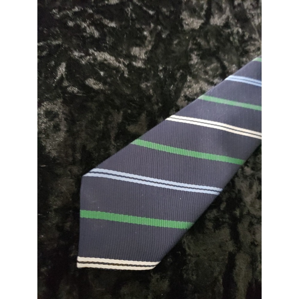Blue Guru Skinny Striped Neck Tie Mens Blue Green Career Wear Dress Shirt